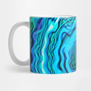 Blue And Green Groovy Swirl Abstract Art Mug